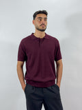 Openwork knitted cotton polo shirt